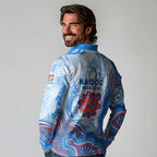 Newcastle Knights NAIDOC Week 2026 Long Sleeve Polo Shirt First Nations of Australia Aboriginal Mascot Rugby