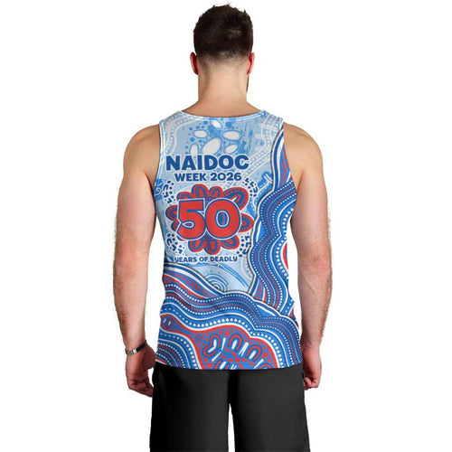 Newcastle Knights NAIDOC Week 2026 Men Tank Top First Nations of Australia Aboriginal Mascot Rugby