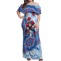 Newcastle Knights NAIDOC Week 2026 Off Shoulder Maxi Dress First Nations of Australia Aboriginal Mascot Rugby