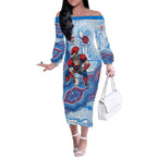 Newcastle Knights NAIDOC Week 2026 Off The Shoulder Long Sleeve Dress First Nations of Australia Aboriginal Mascot Rugby