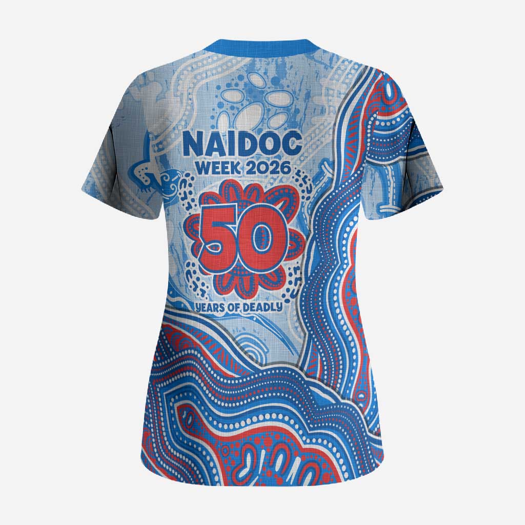 Newcastle Knights NAIDOC Week 2026 Scrub Top First Nations of Australia Aboriginal Mascot Rugby