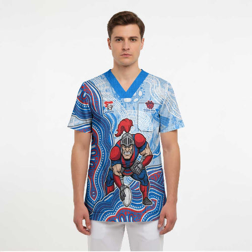 Newcastle Knights NAIDOC Week 2026 Scrub Top First Nations of Australia Aboriginal Mascot Rugby