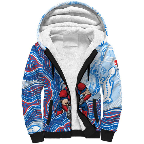Newcastle Knights NAIDOC Week 2026 Sherpa Hoodie First Nations of Australia Aboriginal Mascot Rugby