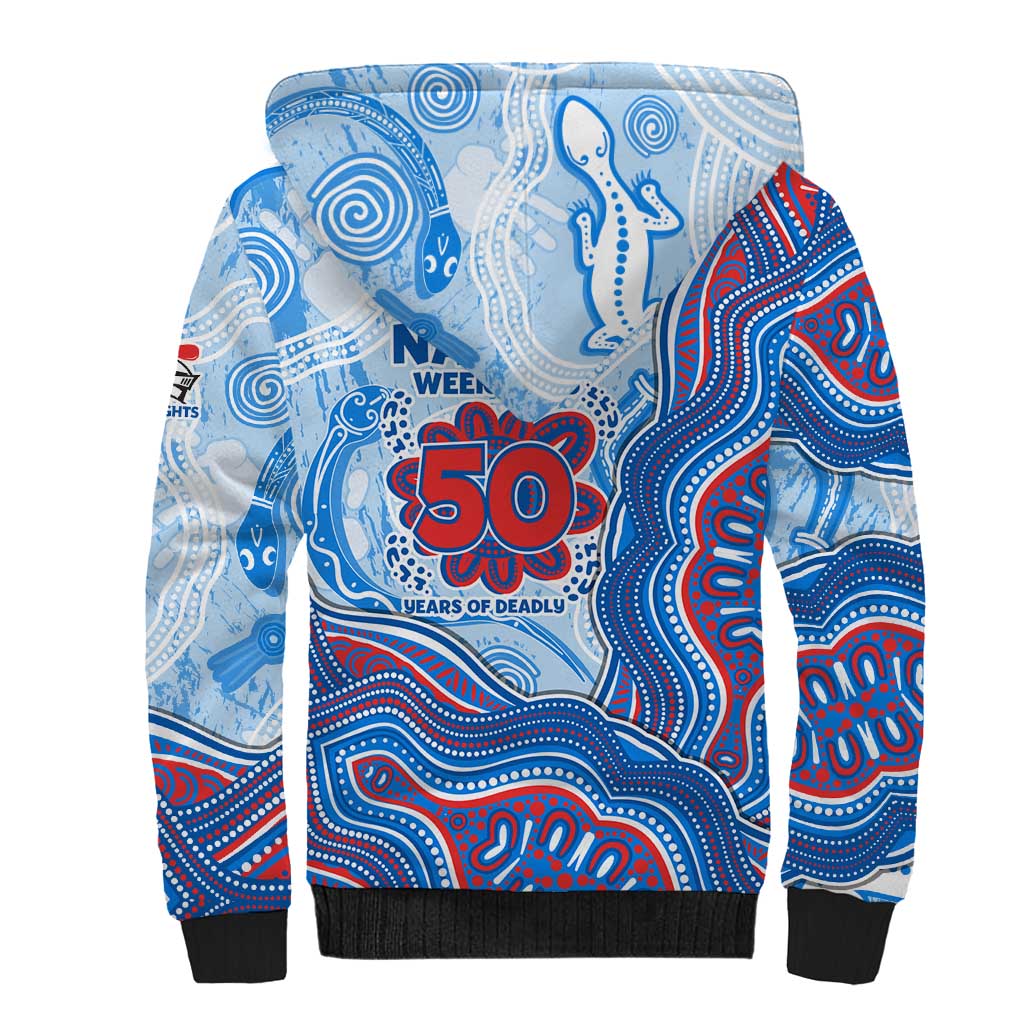 Newcastle Knights NAIDOC Week 2026 Sherpa Hoodie First Nations of Australia Aboriginal Mascot Rugby