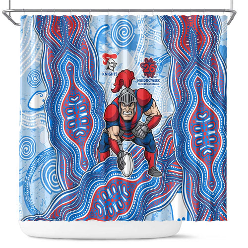 Newcastle Knights NAIDOC Week 2026 Shower Curtain First Nations of Australia Aboriginal Mascot Rugby