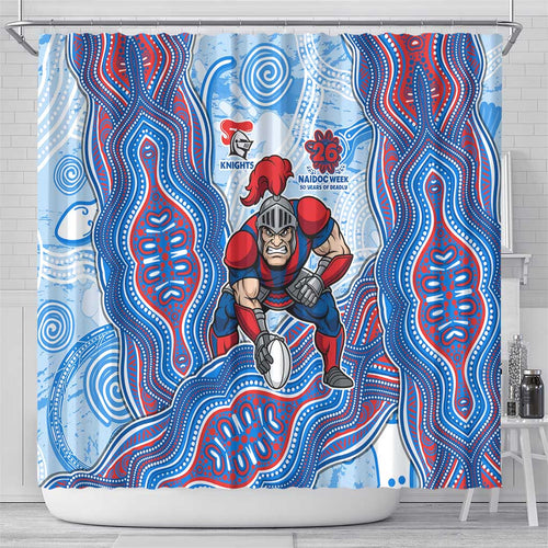Newcastle Knights NAIDOC Week 2026 Shower Curtain First Nations of Australia Aboriginal Mascot Rugby