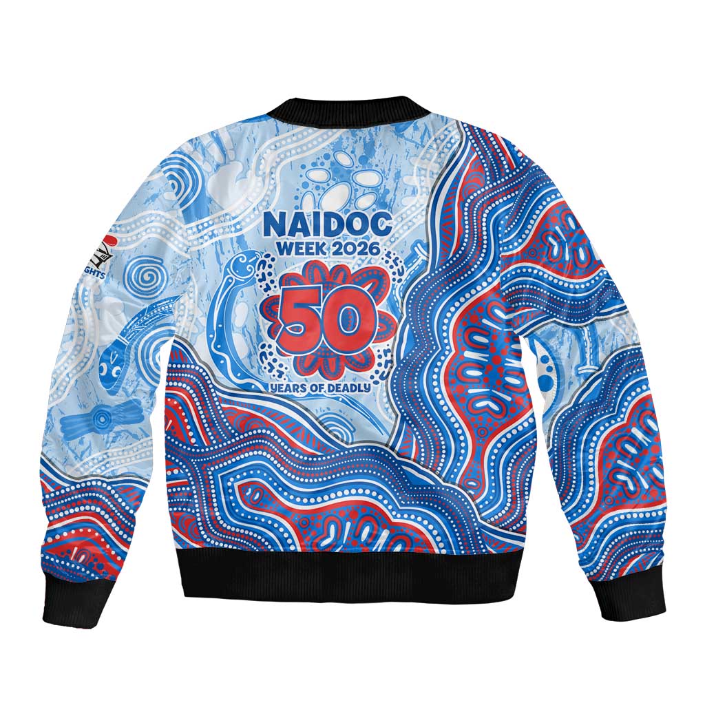 Newcastle Knights NAIDOC Week 2026 Sleeve Zip Bomber Jacket First Nations of Australia Aboriginal Mascot Rugby