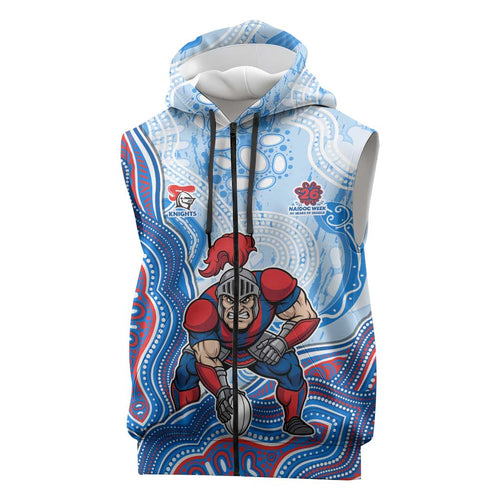 Newcastle Knights NAIDOC Week 2026 Sleeveless Zip Hoodie First Nations of Australia Aboriginal Mascot Rugby