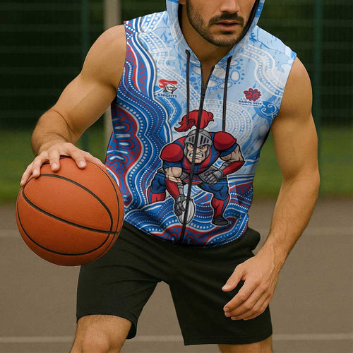 Newcastle Knights NAIDOC Week 2026 Sleeveless Zip Hoodie First Nations of Australia Aboriginal Mascot Rugby