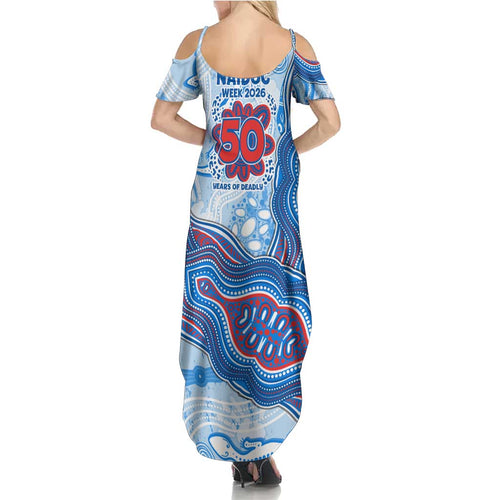 Newcastle Knights NAIDOC Week 2026 Summer Maxi Dress First Nations of Australia Aboriginal Mascot Rugby