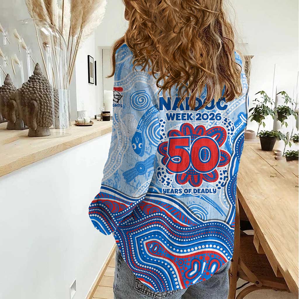 Newcastle Knights NAIDOC Week 2026 Women Casual Shirt First Nations of Australia Aboriginal Mascot Rugby