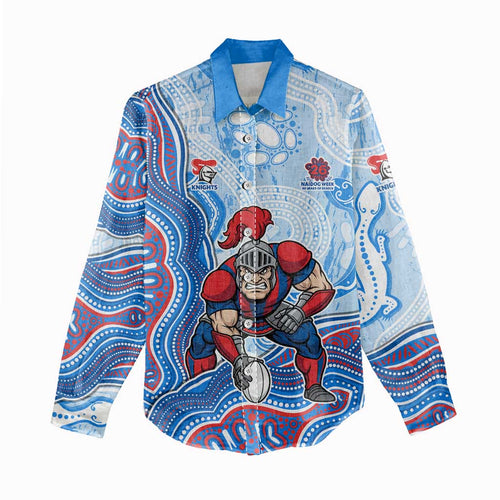Newcastle Knights NAIDOC Week 2026 Women Casual Shirt First Nations of Australia Aboriginal Mascot Rugby