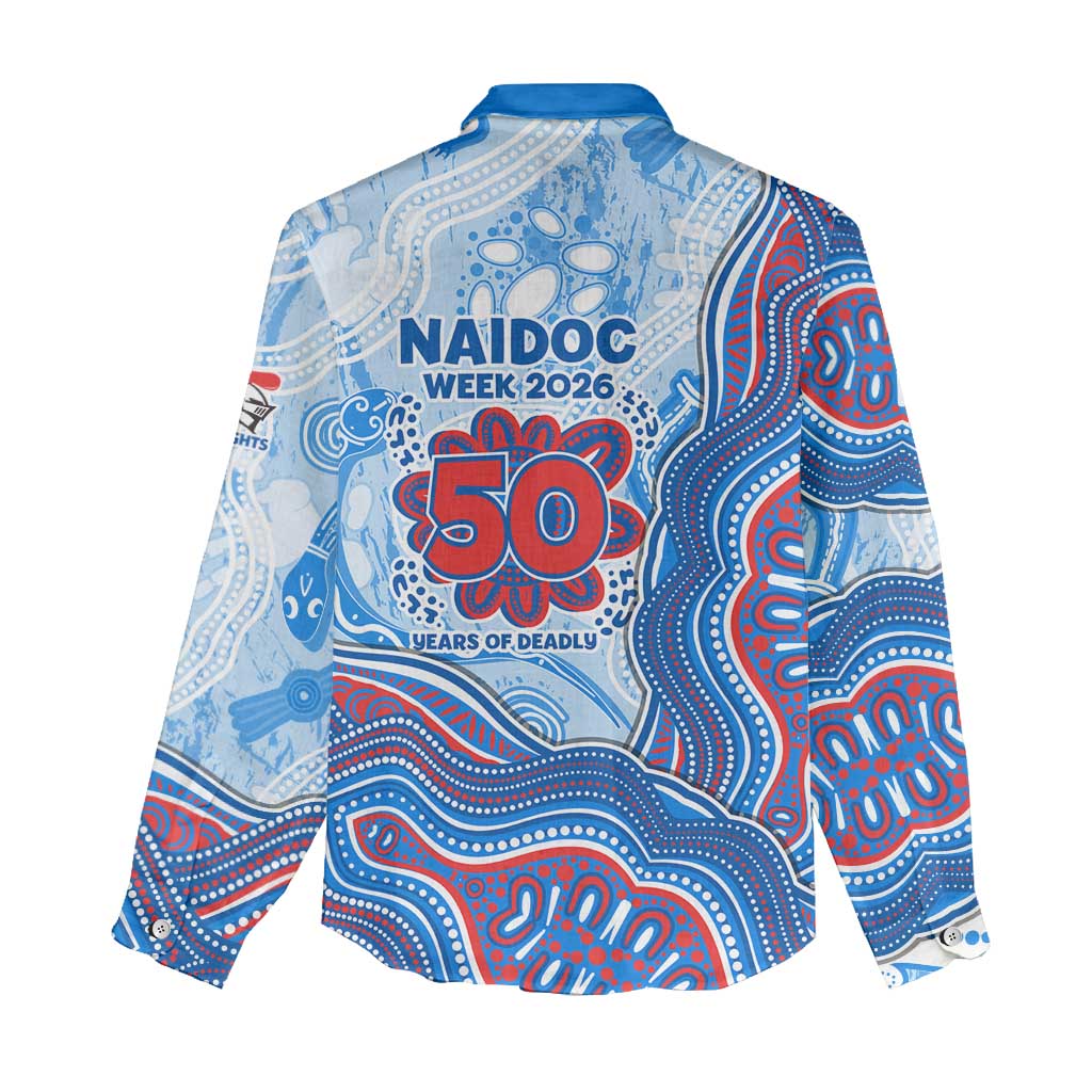 Newcastle Knights NAIDOC Week 2026 Women Casual Shirt First Nations of Australia Aboriginal Mascot Rugby