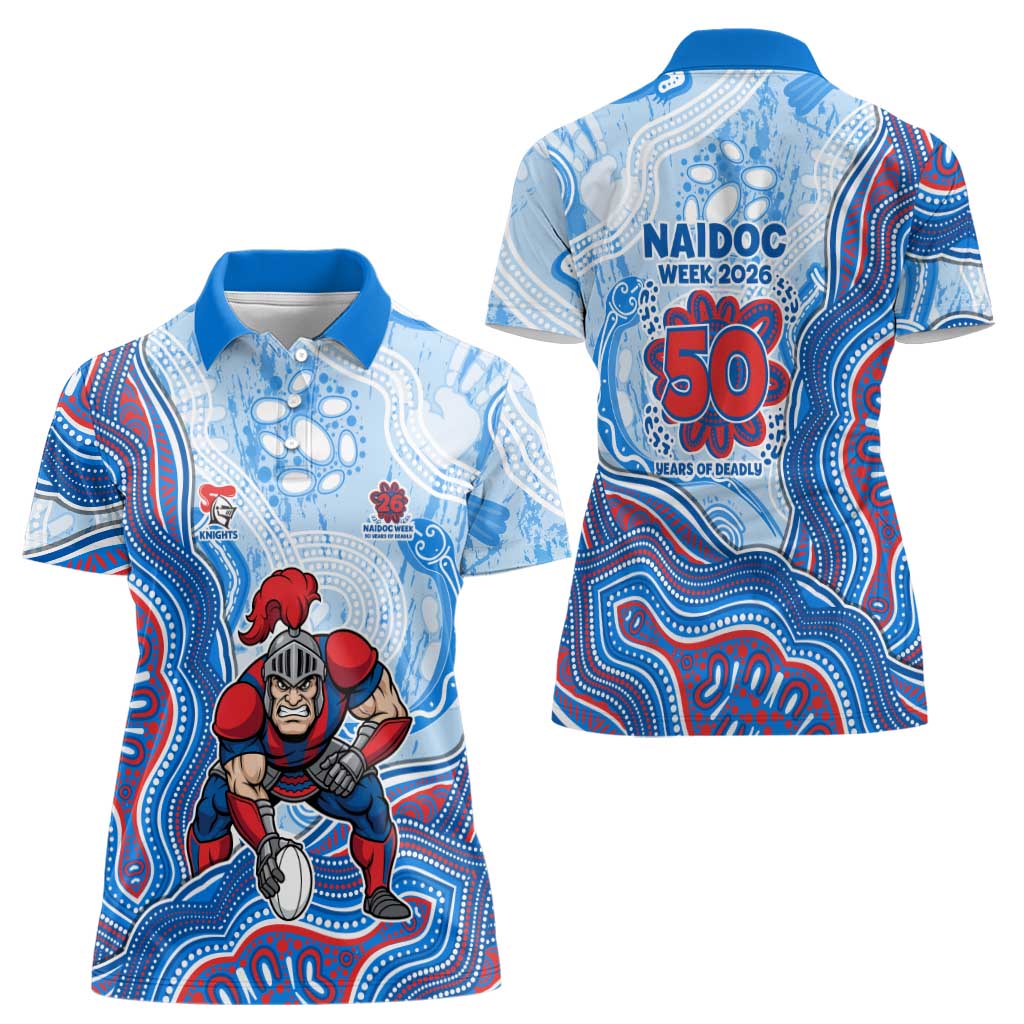 Newcastle Knights NAIDOC Week 2026 Women Polo Shirt First Nations of Australia Aboriginal Mascot Rugby