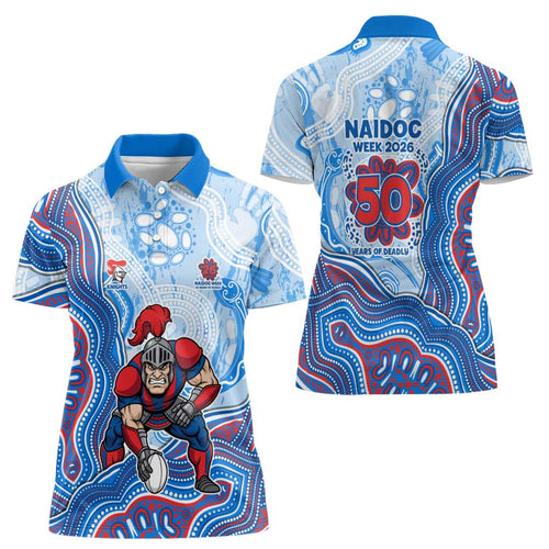 Newcastle Knights NAIDOC Week 2026 Women Polo Shirt First Nations of Australia Aboriginal Mascot Rugby
