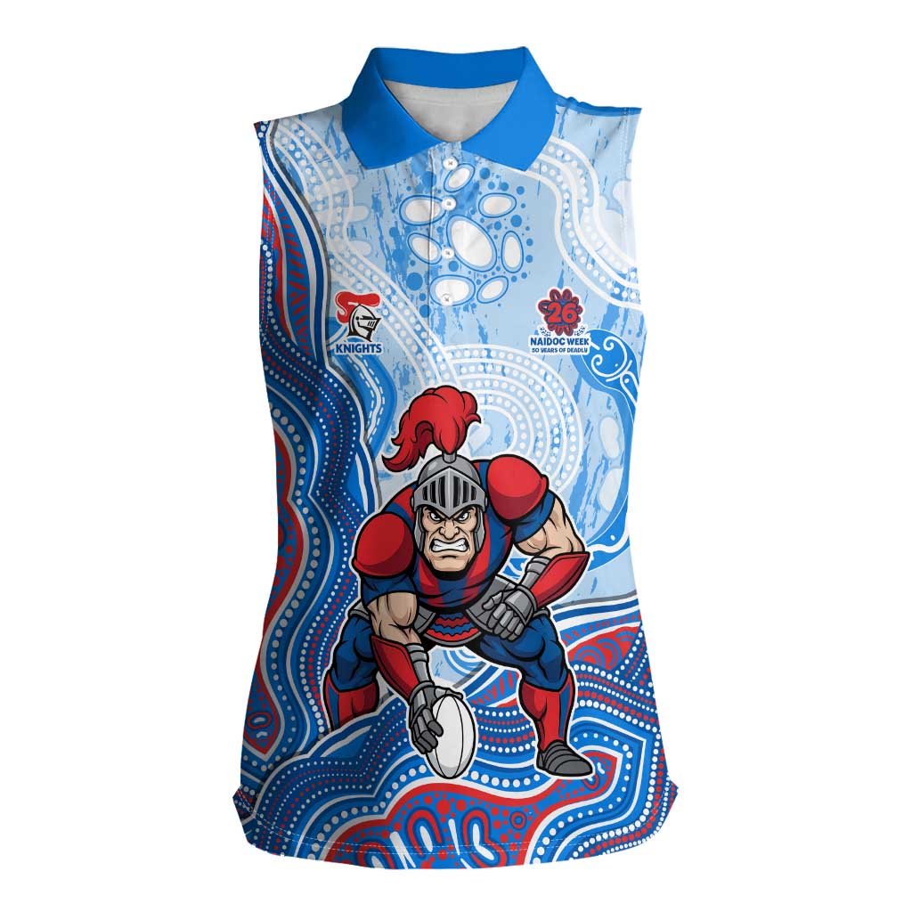 Newcastle Knights NAIDOC Week 2026 Women Sleeveless Polo Shirt First Nations of Australia Aboriginal Mascot Rugby