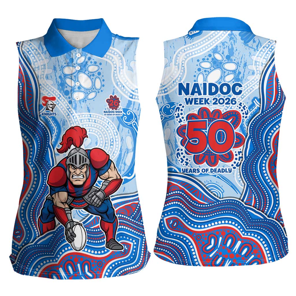 Newcastle Knights NAIDOC Week 2026 Women Sleeveless Polo Shirt First Nations of Australia Aboriginal Mascot Rugby