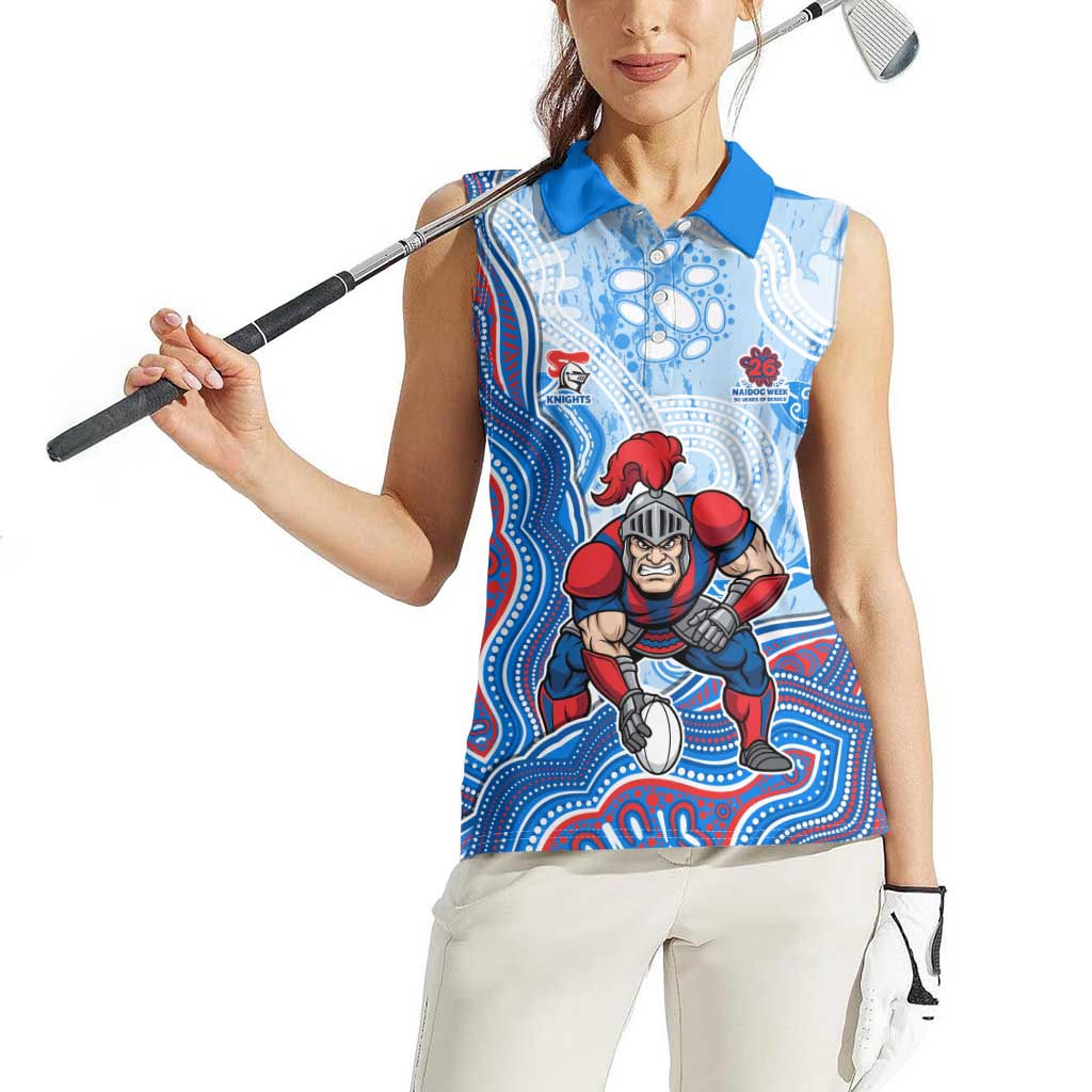 Newcastle Knights NAIDOC Week 2026 Women Sleeveless Polo Shirt First Nations of Australia Aboriginal Mascot Rugby