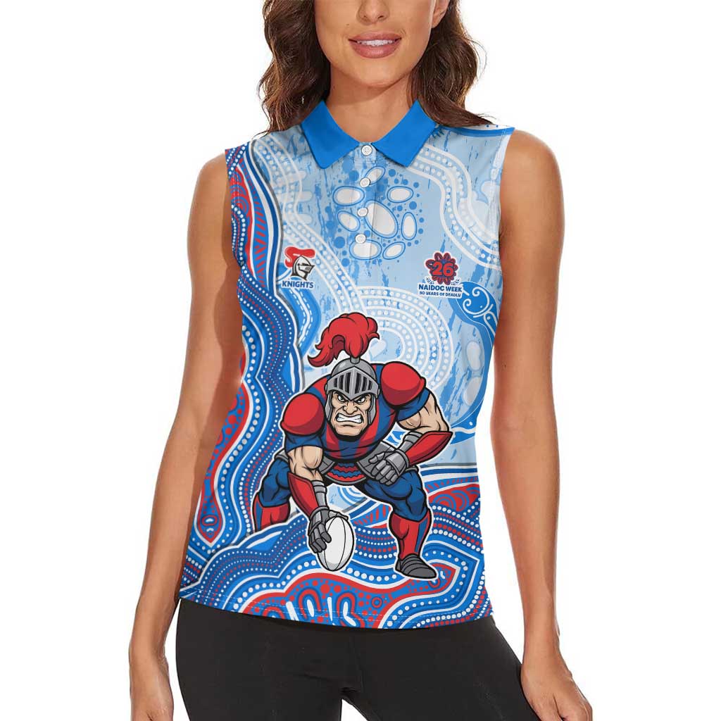 Newcastle Knights NAIDOC Week 2026 Women Sleeveless Polo Shirt First Nations of Australia Aboriginal Mascot Rugby