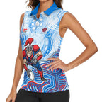 Newcastle Knights NAIDOC Week 2026 Women Sleeveless Polo Shirt First Nations of Australia Aboriginal Mascot Rugby