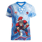Newcastle Knights NAIDOC Week 2026 Women V-Neck T-Shirt First Nations of Australia Aboriginal Mascot Rugby