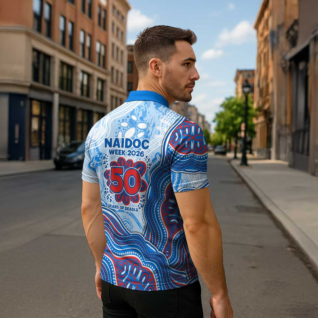 Newcastle Knights NAIDOC Week 2026 Zipper Polo Shirt First Nations of Australia Aboriginal Mascot Rugby