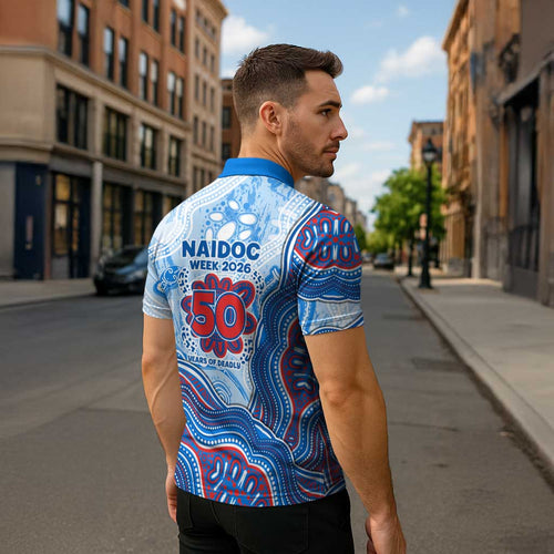 Newcastle Knights NAIDOC Week 2026 Zipper Polo Shirt First Nations of Australia Aboriginal Mascot Rugby