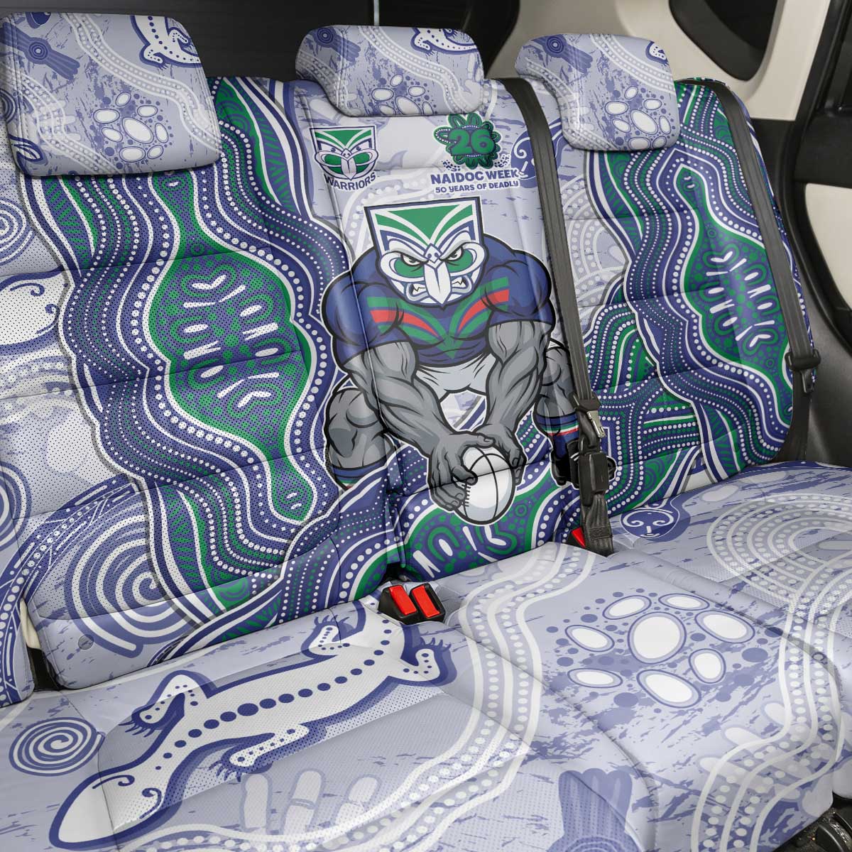 New Zealand Warriors NAIDOC Week 2026 Back Car Seat Cover First Nations of Australia Aboriginal Mascot Rugby
