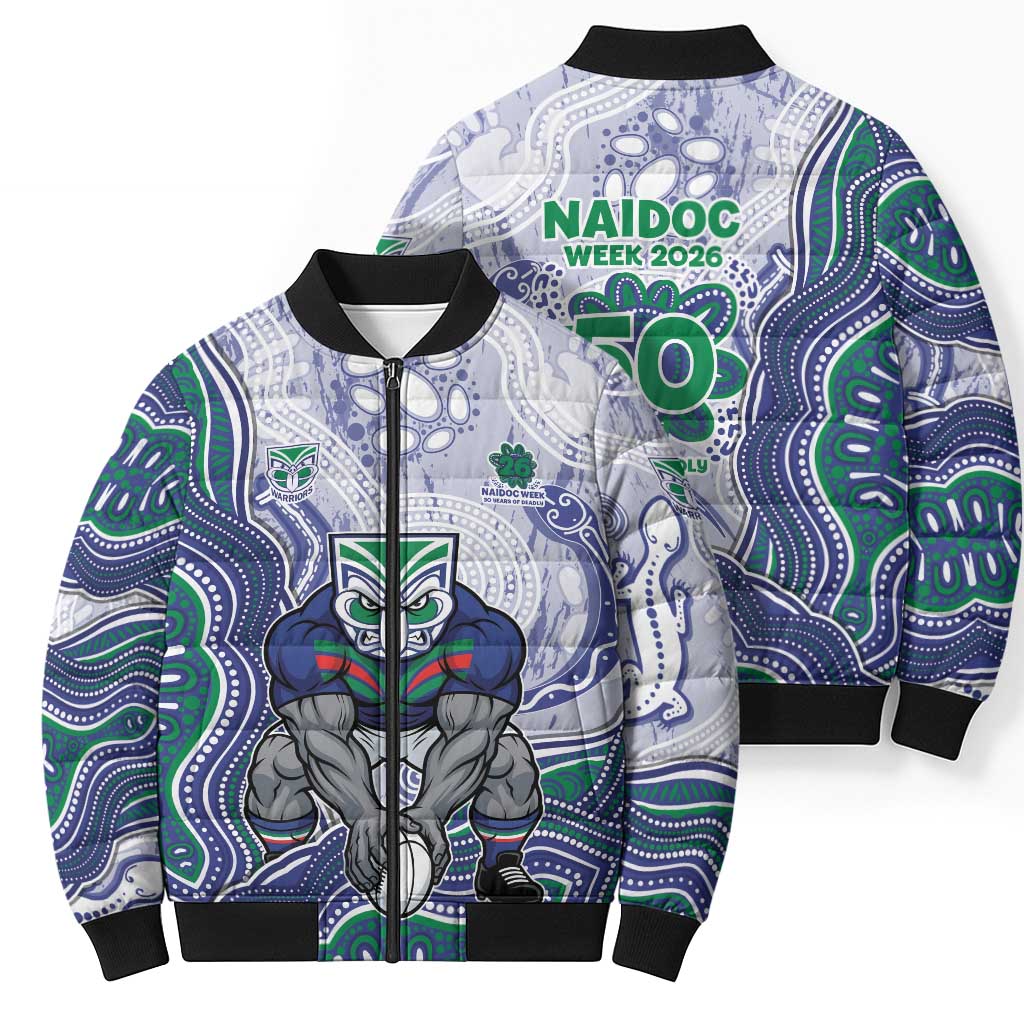 New Zealand Warriors NAIDOC Week 2026 Bomber Puffer Jacket First Nations of Australia Aboriginal Mascot Rugby
