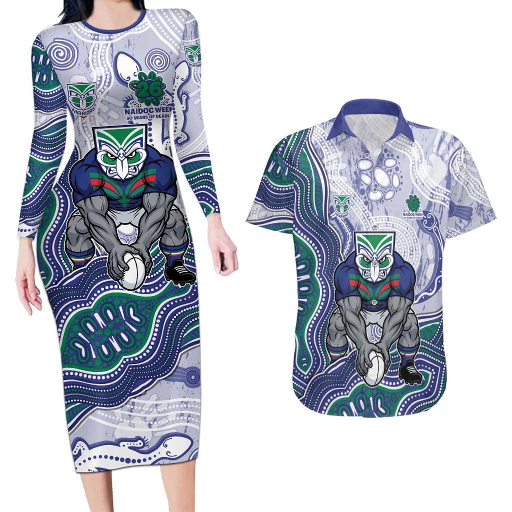 New Zealand Warriors NAIDOC Week 2026 Couples Matching Long Sleeve Bodycon Dress and Hawaiian Shirt First Nations of Australia Aboriginal Mascot Rugby