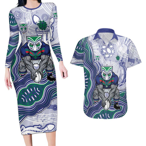 New Zealand Warriors NAIDOC Week 2026 Couples Matching Long Sleeve Bodycon Dress and Hawaiian Shirt First Nations of Australia Aboriginal Mascot Rugby