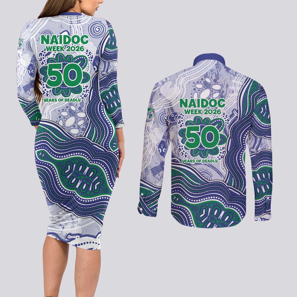New Zealand Warriors NAIDOC Week 2026 Couples Matching Long Sleeve Bodycon Dress and Long Sleeve Button Shirt First Nations of Australia Aboriginal Mascot Rugby