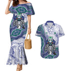 New Zealand Warriors NAIDOC Week 2026 Couples Matching Mermaid Dress and Hawaiian Shirt First Nations of Australia Aboriginal Mascot Rugby