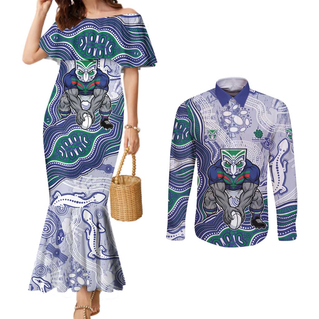 New Zealand Warriors NAIDOC Week 2026 Couples Matching Mermaid Dress and Long Sleeve Button Shirt First Nations of Australia Aboriginal Mascot Rugby