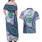 New Zealand Warriors NAIDOC Week 2026 Couples Matching Off Shoulder Maxi Dress and Hawaiian Shirt First Nations of Australia Aboriginal Mascot Rugby