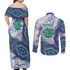 New Zealand Warriors NAIDOC Week 2026 Couples Matching Off Shoulder Maxi Dress and Long Sleeve Button Shirt First Nations of Australia Aboriginal Mascot Rugby