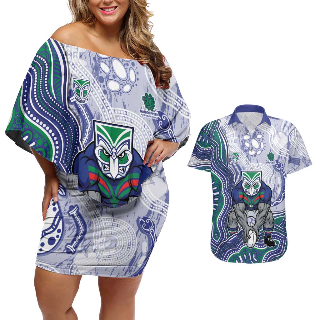 New Zealand Warriors NAIDOC Week 2026 Couples Matching Off Shoulder Short Dress and Hawaiian Shirt First Nations of Australia Aboriginal Mascot Rugby