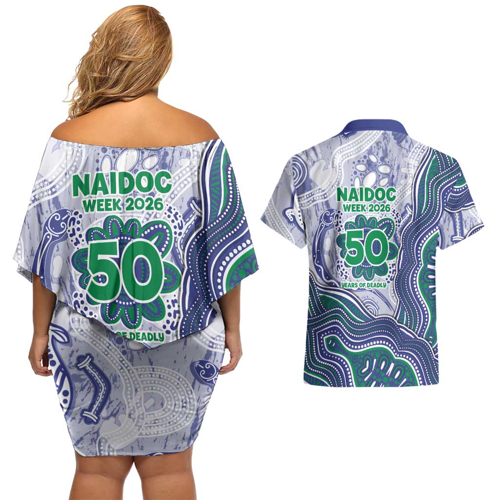 New Zealand Warriors NAIDOC Week 2026 Couples Matching Off Shoulder Short Dress and Hawaiian Shirt First Nations of Australia Aboriginal Mascot Rugby