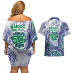 New Zealand Warriors NAIDOC Week 2026 Couples Matching Off Shoulder Short Dress and Hawaiian Shirt First Nations of Australia Aboriginal Mascot Rugby