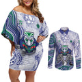New Zealand Warriors NAIDOC Week 2026 Couples Matching Off Shoulder Short Dress and Long Sleeve Button Shirt First Nations of Australia Aboriginal Mascot Rugby