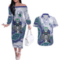 New Zealand Warriors NAIDOC Week 2026 Couples Matching Off The Shoulder Long Sleeve Dress and Hawaiian Shirt First Nations of Australia Aboriginal Mascot Rugby