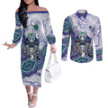 New Zealand Warriors NAIDOC Week 2026 Couples Matching Off The Shoulder Long Sleeve Dress and Long Sleeve Button Shirt First Nations of Australia Aboriginal Mascot Rugby