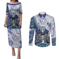 New Zealand Warriors NAIDOC Week 2026 Couples Matching Puletasi and Long Sleeve Button Shirt First Nations of Australia Aboriginal Mascot Rugby