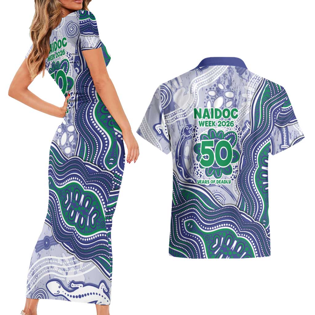 New Zealand Warriors NAIDOC Week 2026 Couples Matching Short Sleeve Bodycon Dress and Hawaiian Shirt First Nations of Australia Aboriginal Mascot Rugby