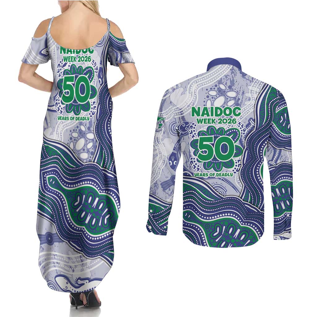 New Zealand Warriors NAIDOC Week 2026 Couples Matching Summer Maxi Dress and Long Sleeve Button Shirt First Nations of Australia Aboriginal Mascot Rugby
