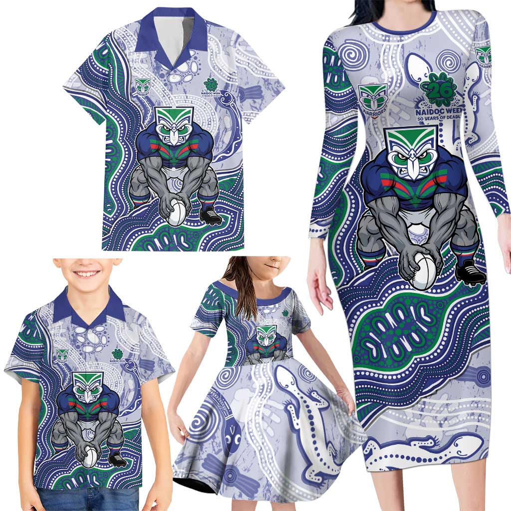 New Zealand Warriors NAIDOC Week 2026 Family Matching Long Sleeve Bodycon Dress and Hawaiian Shirt First Nations of Australia Aboriginal Mascot Rugby