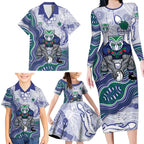 New Zealand Warriors NAIDOC Week 2026 Family Matching Long Sleeve Bodycon Dress and Hawaiian Shirt First Nations of Australia Aboriginal Mascot Rugby