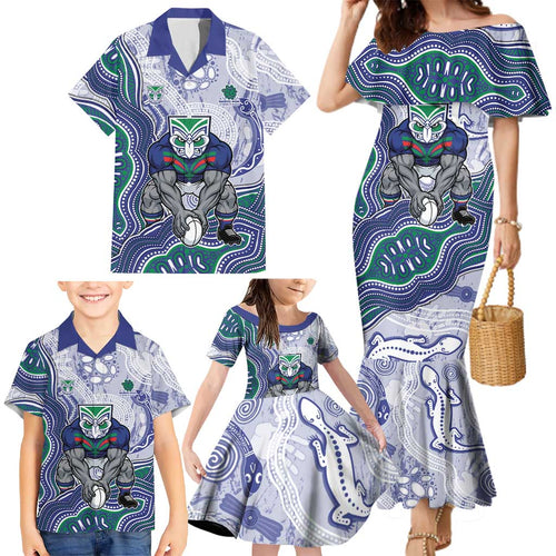 New Zealand Warriors NAIDOC Week 2026 Family Matching Mermaid Dress and Hawaiian Shirt First Nations of Australia Aboriginal Mascot Rugby