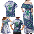 New Zealand Warriors NAIDOC Week 2026 Family Matching Off Shoulder Maxi Dress and Hawaiian Shirt First Nations of Australia Aboriginal Mascot Rugby