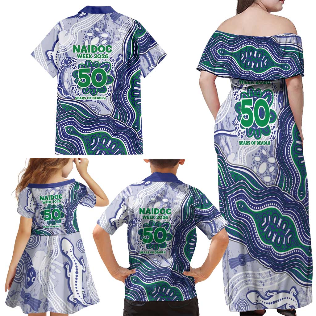 New Zealand Warriors NAIDOC Week 2026 Family Matching Off Shoulder Maxi Dress and Hawaiian Shirt First Nations of Australia Aboriginal Mascot Rugby